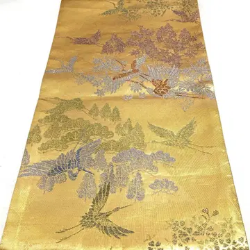 a966 순수 실크 류쓰 후쿠로 오비 금실 은실 기모노