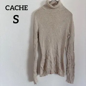 CACHE [ S ] 베이지 터틀넥 스웨터