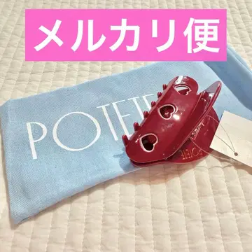 potete 3heart 클립 하트 헤어 클립 빨간색