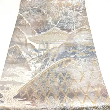 a970 순수 실크 이중 히키하쿠 롯츠 후쿠로 오비 금실 은실 기모노