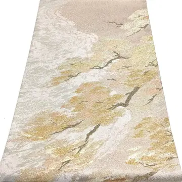 a971 순수 실크 롯츠 후쿠로 오비 금실 은실 기모노