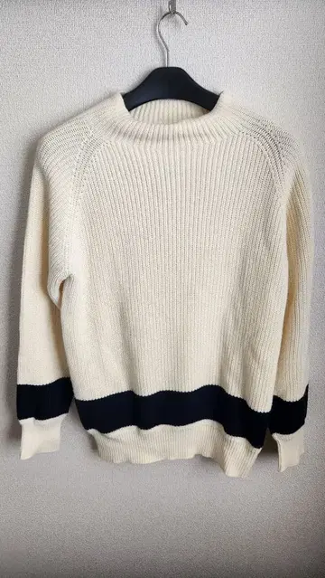 HAVERSACK 리브 니트 L 사이즈 아이보리/네이비