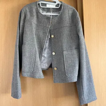 ZARA 그레이 노카라 자켓 M 택 포함