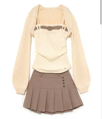 ANDMARY Heidi belt pleats set up ivory