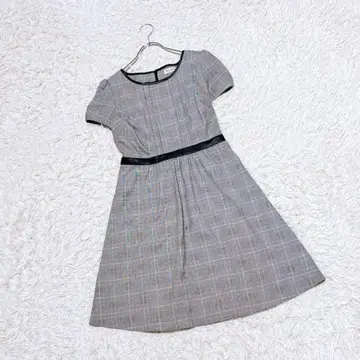 [ Clear Impression ] 체크 원피스 (1) 반팔 플레어