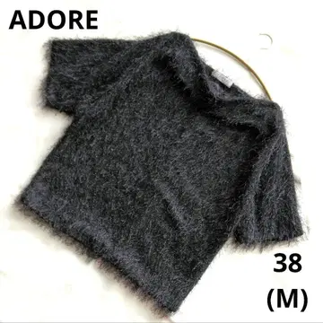 ADORE 아도어 페더 샤기 니트 38 M 블랙