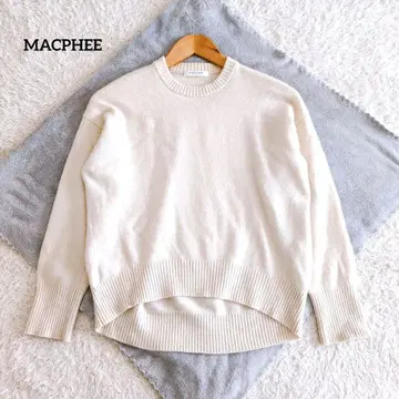 맥피 라무 캐시미어 크루넥 풀오버 화이트 최근 모델