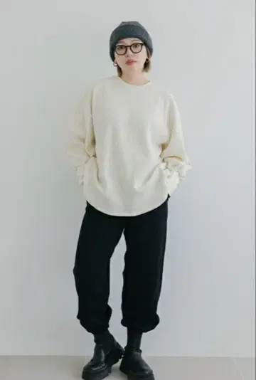 CAVEZA ROSSO 카베사 로쏘 / 와플 베이직 롱T 화이트