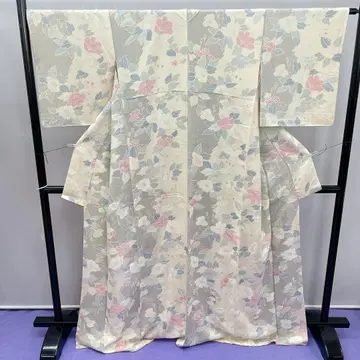 3767 코몬 옅은 크림색 파스텔 컬러 이중 기모노 레트로 상품