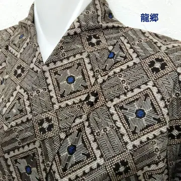 [ 류고 ] 오시마 명주 진흙 오시마 기모노 순수 실크 파랑 #1384