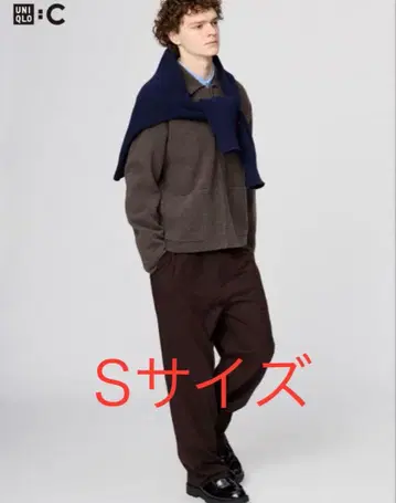 UNIQLO C 맨투맨 와이드 팬츠 다크 브라운 S 사이즈