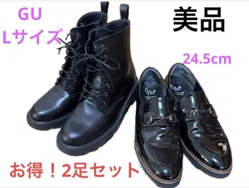 숏부츠 L 사이즈 에나멜 로퍼 24.5cm