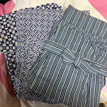 네이비와 화이트 유카타 3세트 잠옷