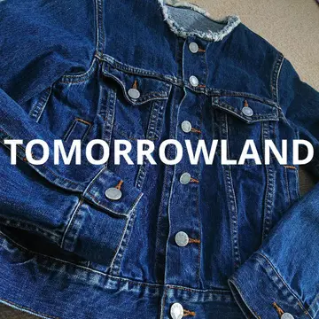 투모로우랜드 맥피 데님 자켓 노카라 36 S 블루