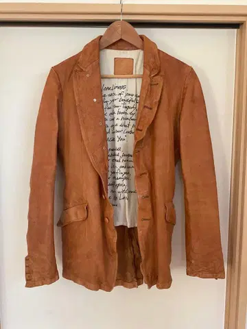 백크래쉬 로그우드 염색 가죽 자켓