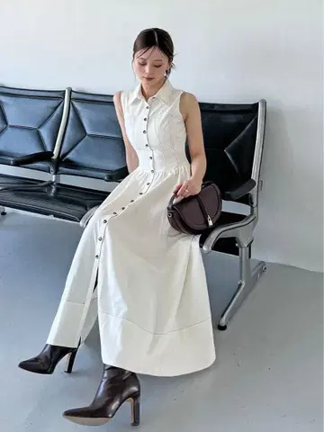 SNIDEL 스나이델 코르셋 디테일 셔츠 원피스