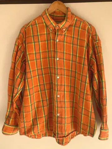 JOURNAL STANDARD 오렌지 체크 플란넬 셔츠