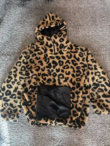 A F C I B E R T 레오파드 무늬 플리스 점퍼