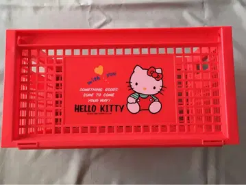 헬로키티 플라스틱 바스켓 빨간색