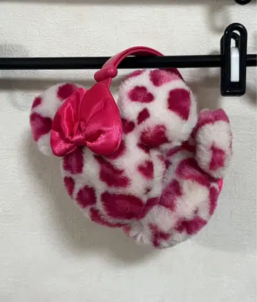 레오파드 무늬 리본 포함 귀도리