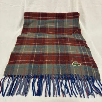 Lacoste 체크 무늬 머플러 울