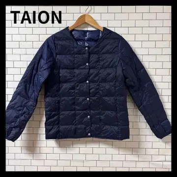 TAION 다운 자켓 네이비 크루넥 가벼운 방한 타이온