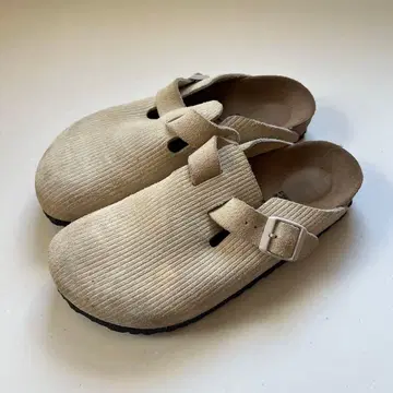 버켄스탁 보스턴 코듀로이 형압(천연 가죽) 앤티크 화이트 37