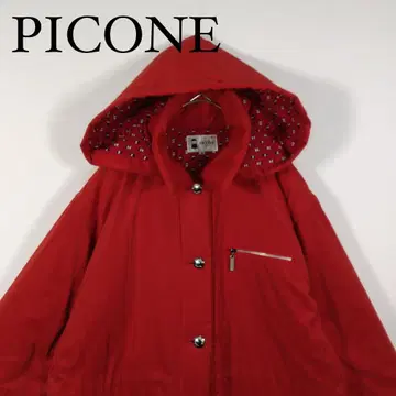 PICONE 후드 부착 레드 다운 자켓 코트 M 여성용