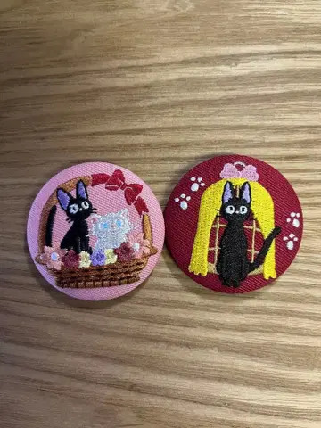 스튜디오 지브리 검은 고양이 핀 배지 2개 세트