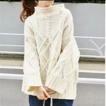 IENA 케이블 무늬 보틀넥 풀오버