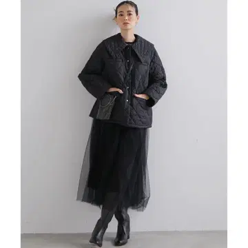 쿠미쿄쿠 세탁 가능한 충전솜 2WAY 퀼트 코트 블랙 사이즈 2