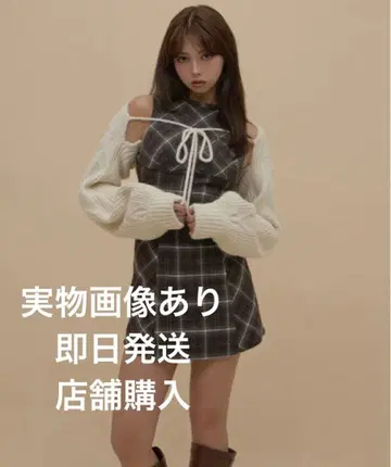 ANDMARY Mimi check set mini dress brown