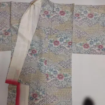 전통 바둑무늬 직조 명주 이중 기모노