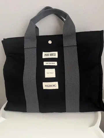 핑크하우스 잉게보그 천 토트백 블랙