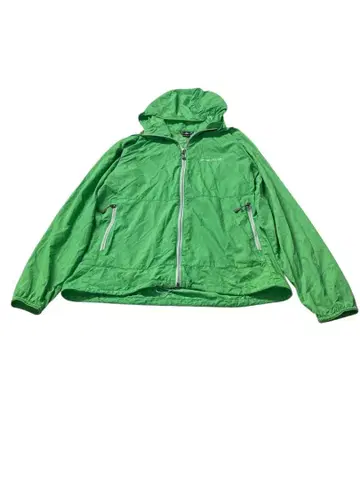e379 몽벨 후드 부착 나일론 자켓 그린