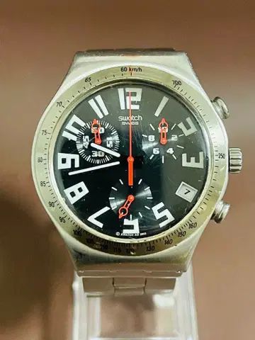 SWATCH 크로노그래프 블랙 손목시계