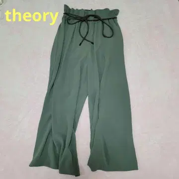theory 그린 와이드 팬츠 리본 포함