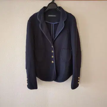 mercibeaucoup 울 네이비 피 코트 골드 버튼