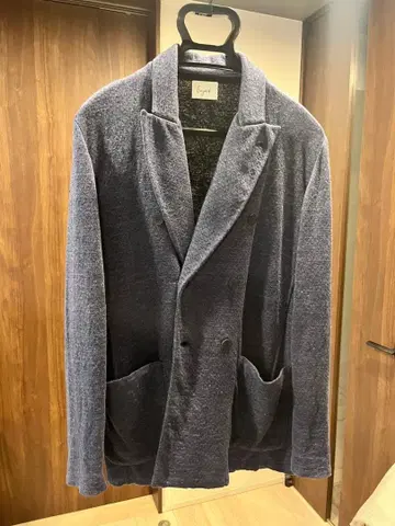 Finjack 핀잭 코튼 울 니트 더블 자켓