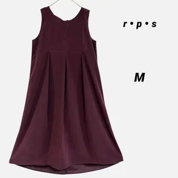 r p s 코듀로이 와인 레드 턱 슬리브리스 원피스 M