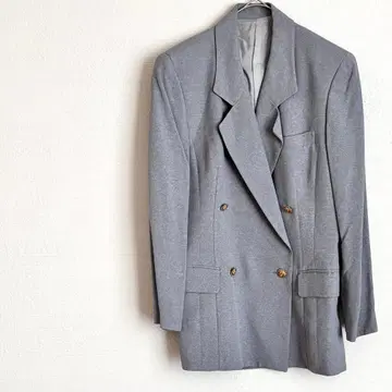 로이스크레용 포멀 자켓 골드 버튼 그레이 깔끔 캐주얼
