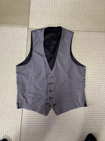 리버서블 수트 베스트 그레이 블랙