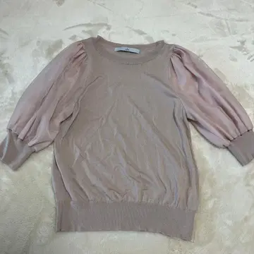 TIALA 티아라 더스티 핑크 퍼프 슬리브 니트 스웨터