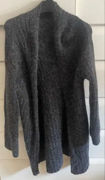 룰루레몬 그레이 울 혼방 롱 가디건