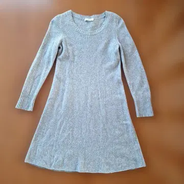 UNITED ARROWS 그레이 니트 원피스 긴팔 캐시미어 혼방