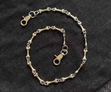 실버 뼈 디자인 지갑 체인 약 60cm