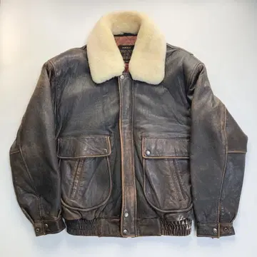 G-1 밀리터리 플라이트 가죽 자켓 양가죽 옷깃 보아 L 짧은 기장