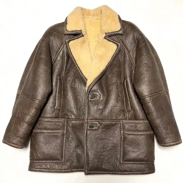 빈티지 더블 페이스 무스탕 런치 코트 48(L~XL) 브라운