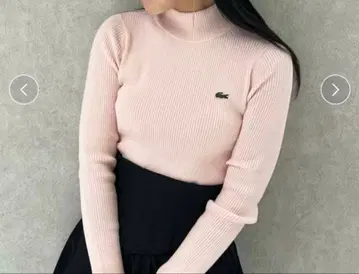 SNIDEL x LACOSTE 하이넥 리브 니트 풀오버