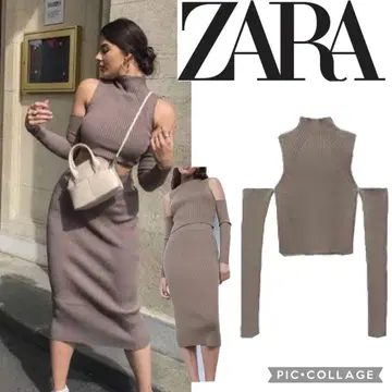 택 포함 새상품 ZARA 자라 오프숄더 니트탑